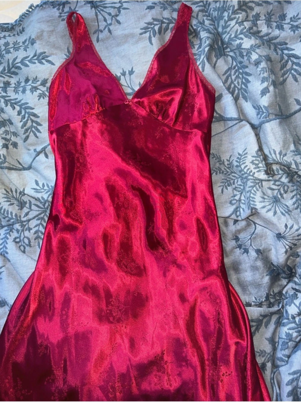 Jones New York Shiny Red Satin Slip Dress